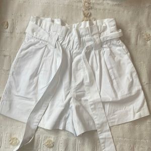 Zara white belted shorts size S